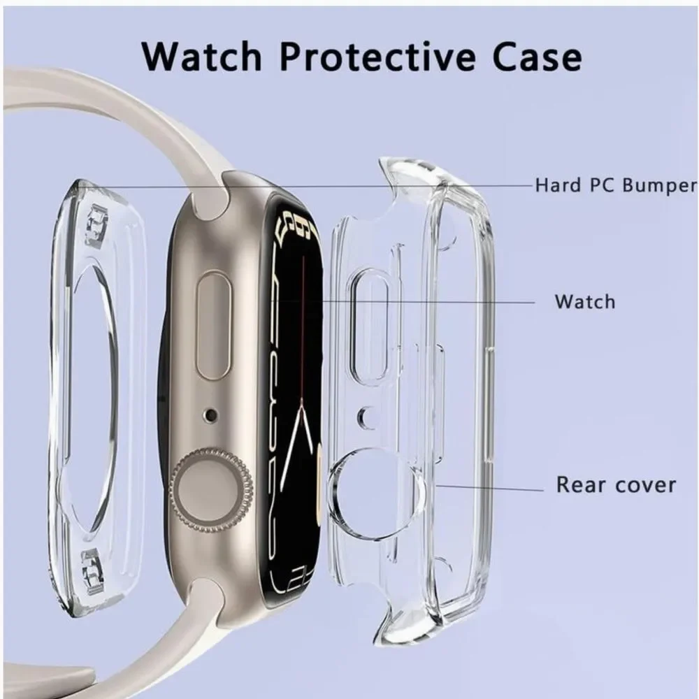 Apple Watch Case Transparent Clear Cover Apple Watch 5 6 7 Series 45mm 1 PC OrB5